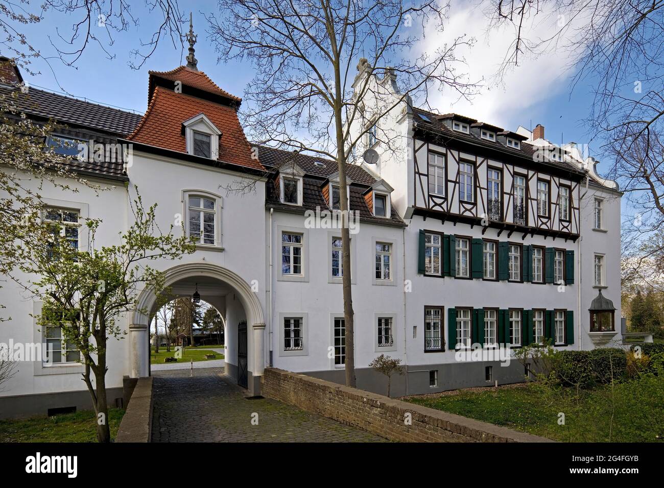 Forecastle and manor house, Blessem Castle, Erftstadt, North Rhine