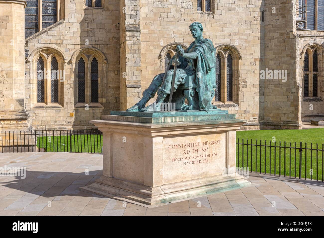 Statue of Constantine the Great, Roman Emperor, at York Minster Stock