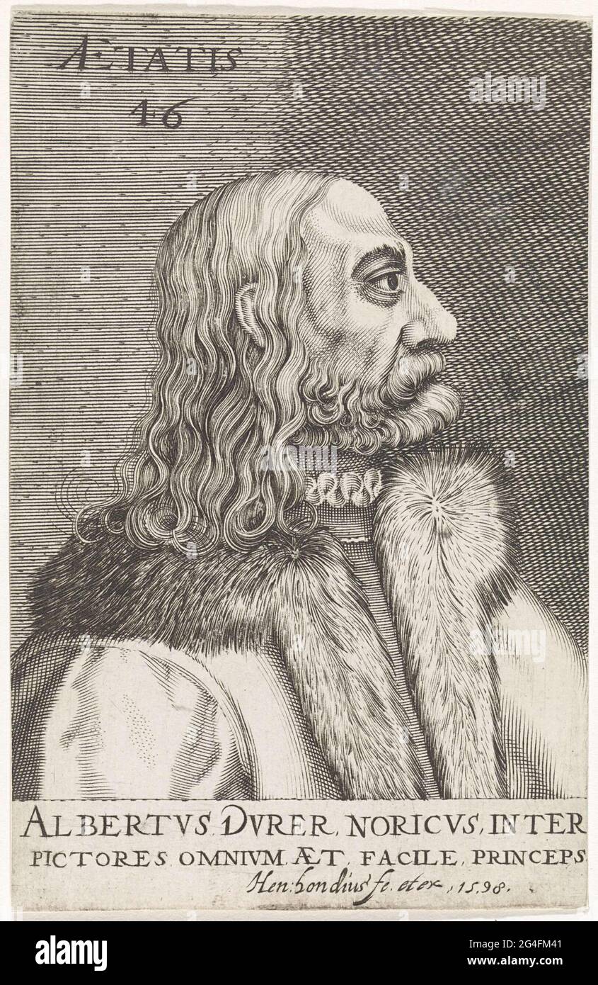 . Bust to the right of Albrecht Dürer at the age of 46. Under the ...
