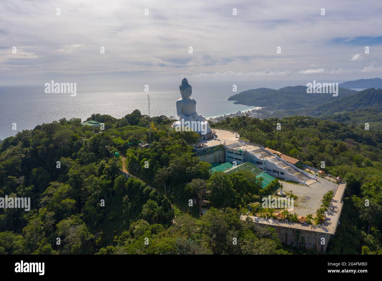 aerial photography Phuket big Buddha in sunny day Phuket Big Buddha is ...
