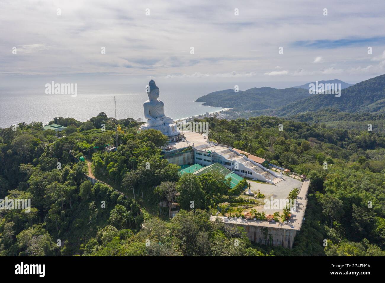 aerial photography Phuket big Buddha in sunny day Phuket Big Buddha is ...