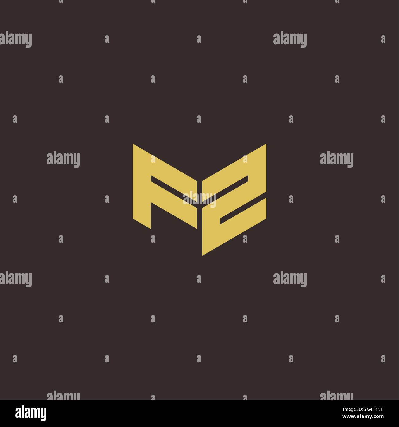Logo Letter Initial Logo Designs Template with Gold and Black