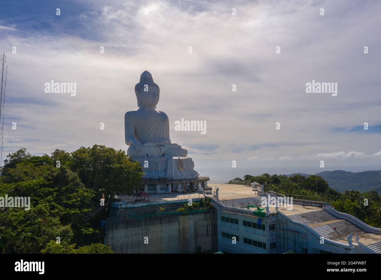 aerial photography Phuket big Buddha in sunny day Phuket Big Buddha is ...