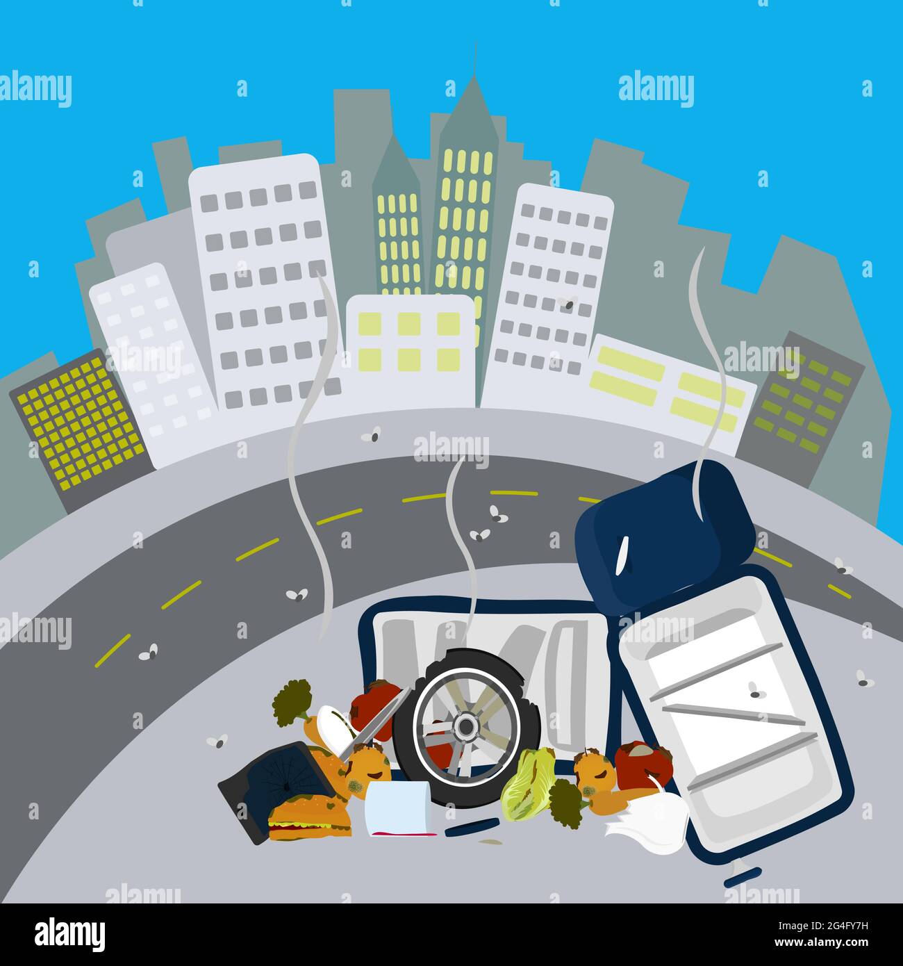 Pile of food landfill Stock Vector Images - Alamy