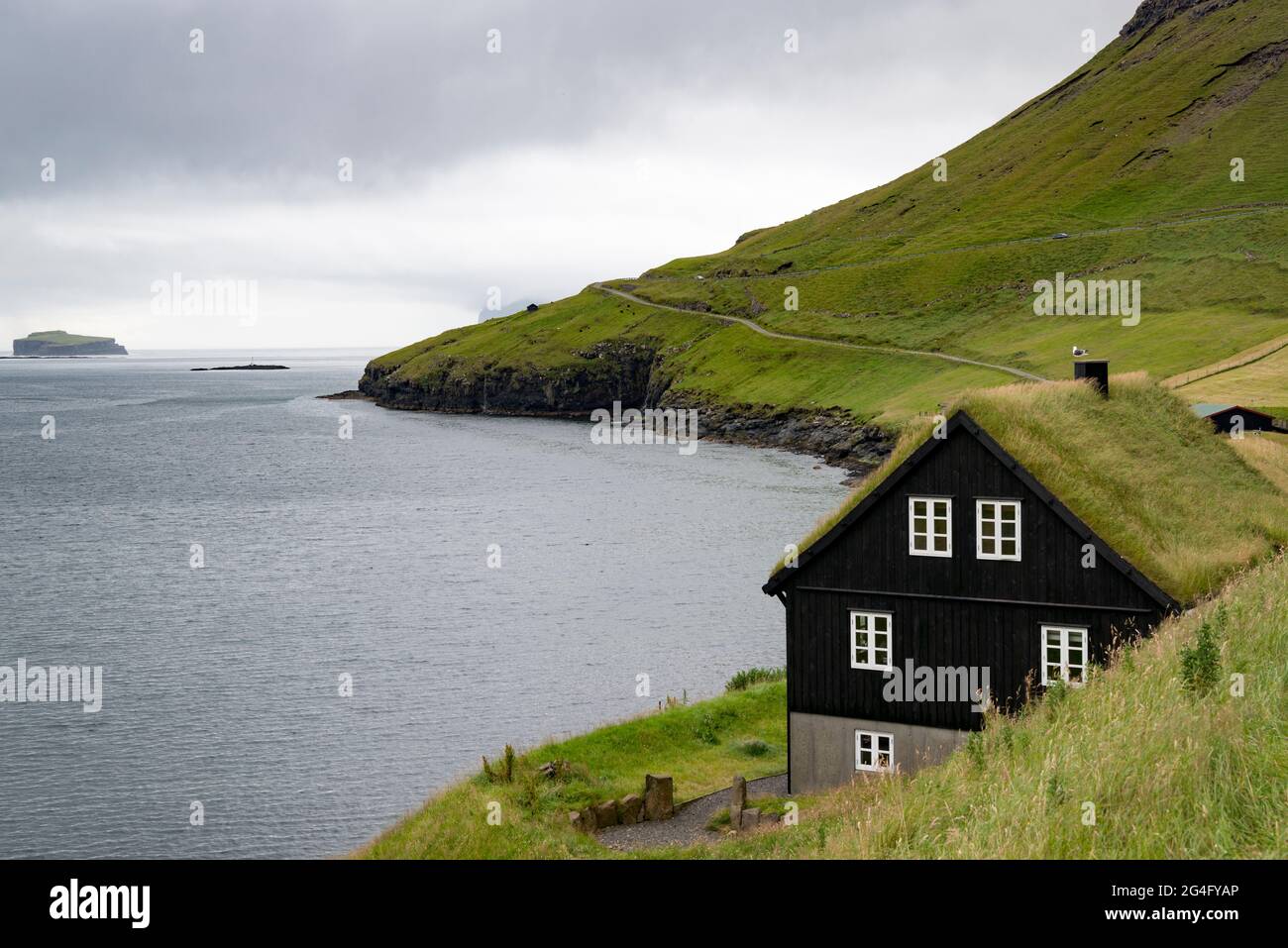 The village of Bøur on Vagar island in the Faroe Islands Stock Photo