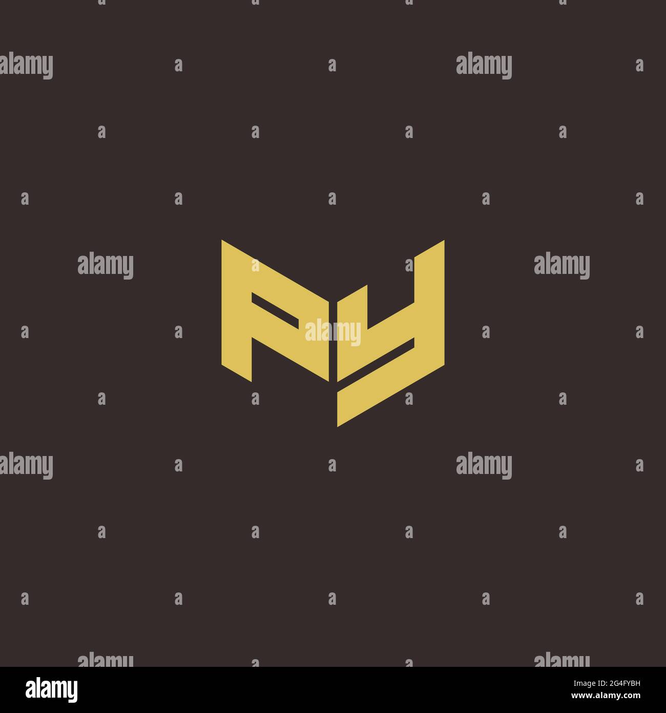 Logo Letter Initial Logo Designs Template with Gold and Black ...