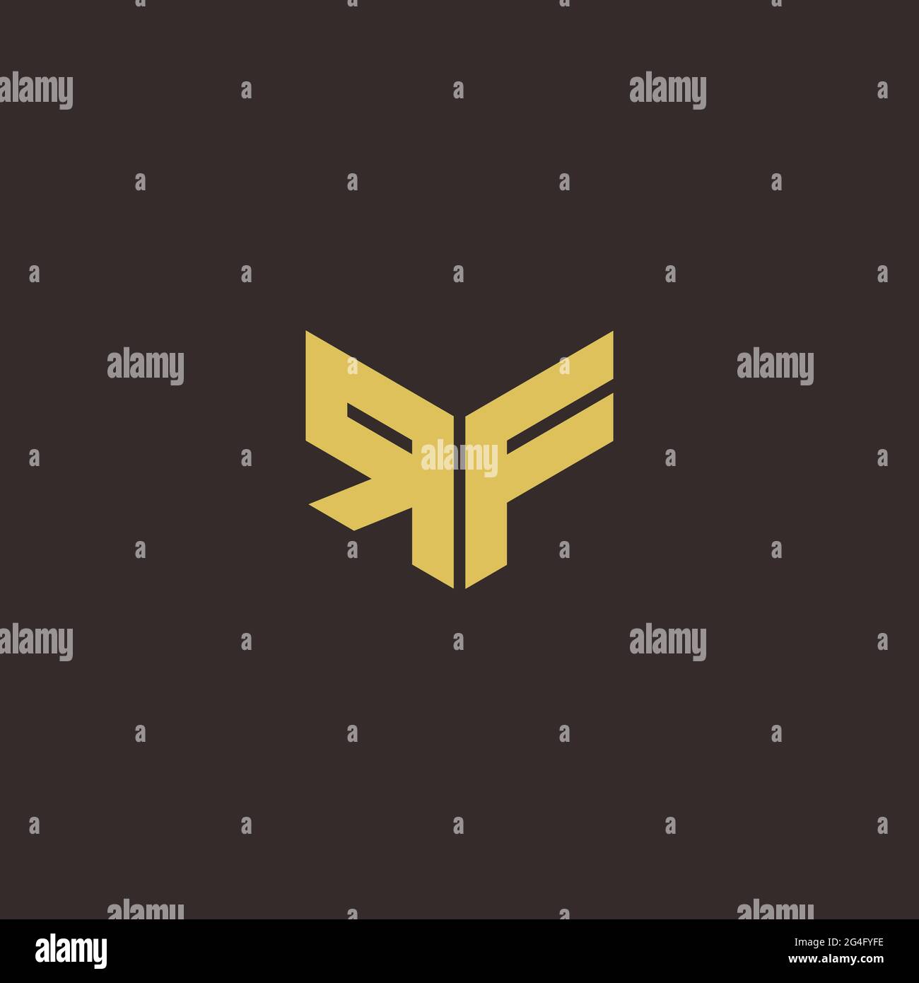 Logo Letter Initial Logo Designs Template with Gold and Black Background, Vector icon modern Stock Vector