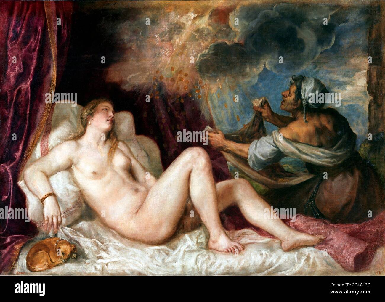 Titian. Danaë and the Shower of Gold by Tiziano Vecellio (Titian - 1490-1576), oil on canvas, c.1560-65 Stock Photo