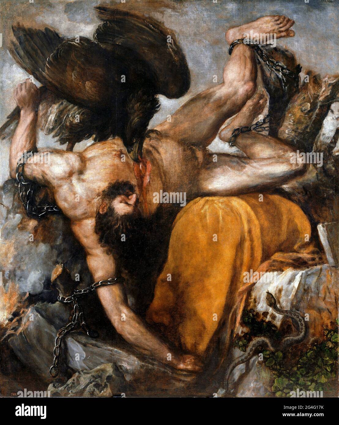 Tityus by Titian  (1490–1576), oil on canvas, c. 1565 Stock Photo