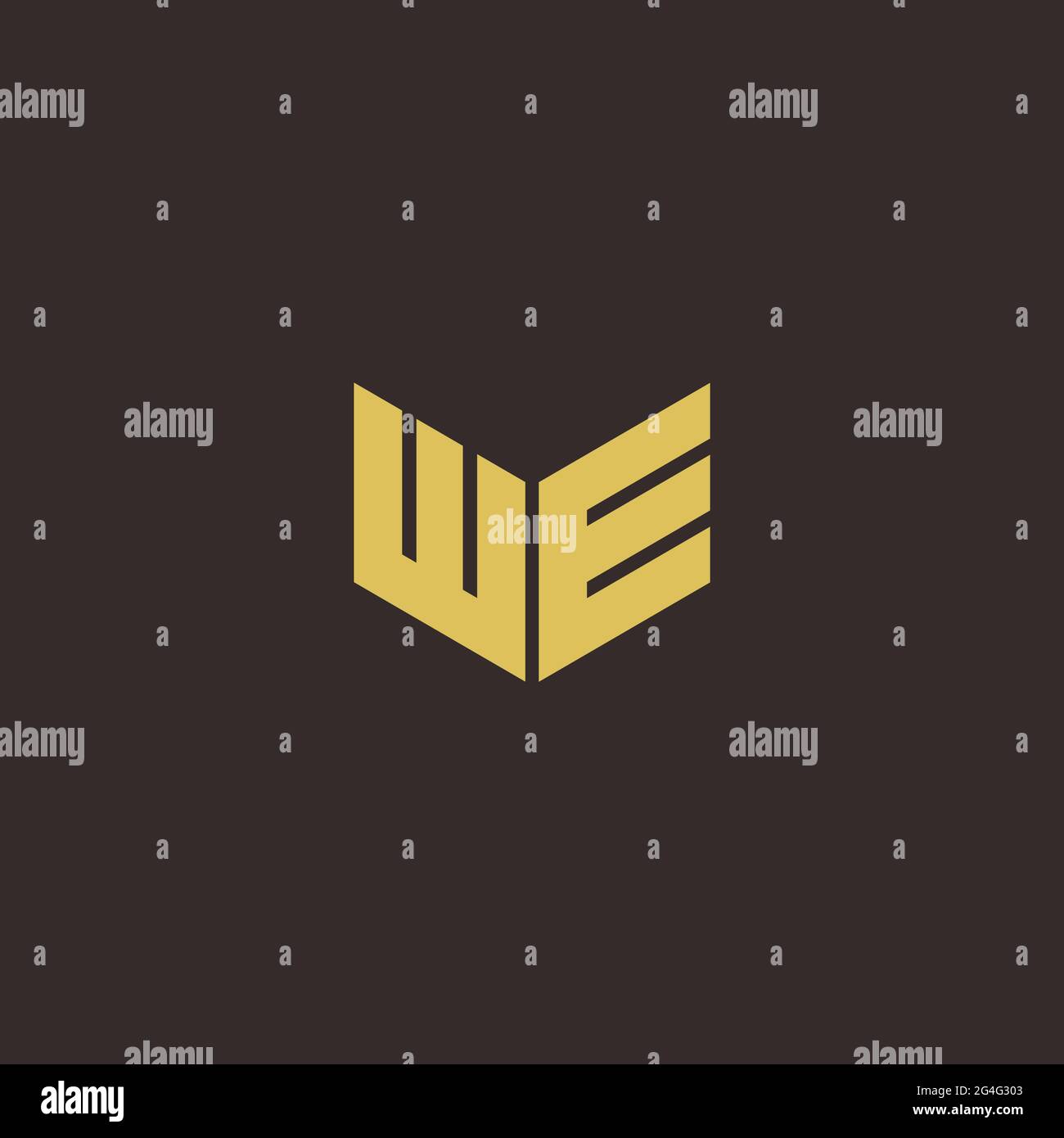 Logo Letter Initial Logo Designs Template with Gold and Black Background, Vector icon modern Stock Vector