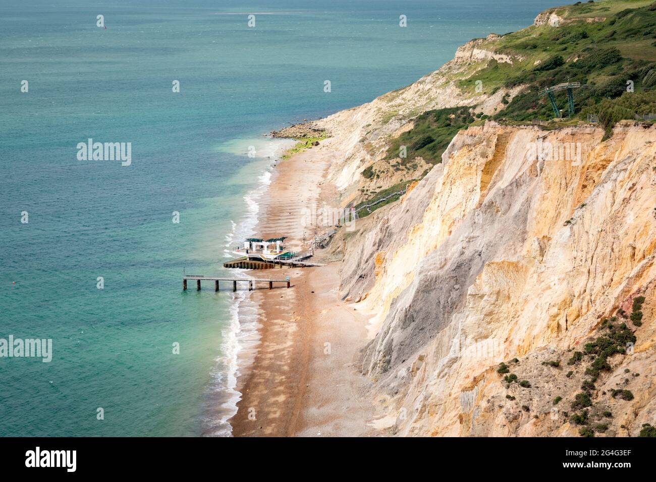 Alum Bay on the Isle of Wight, England, UK Stock Photo