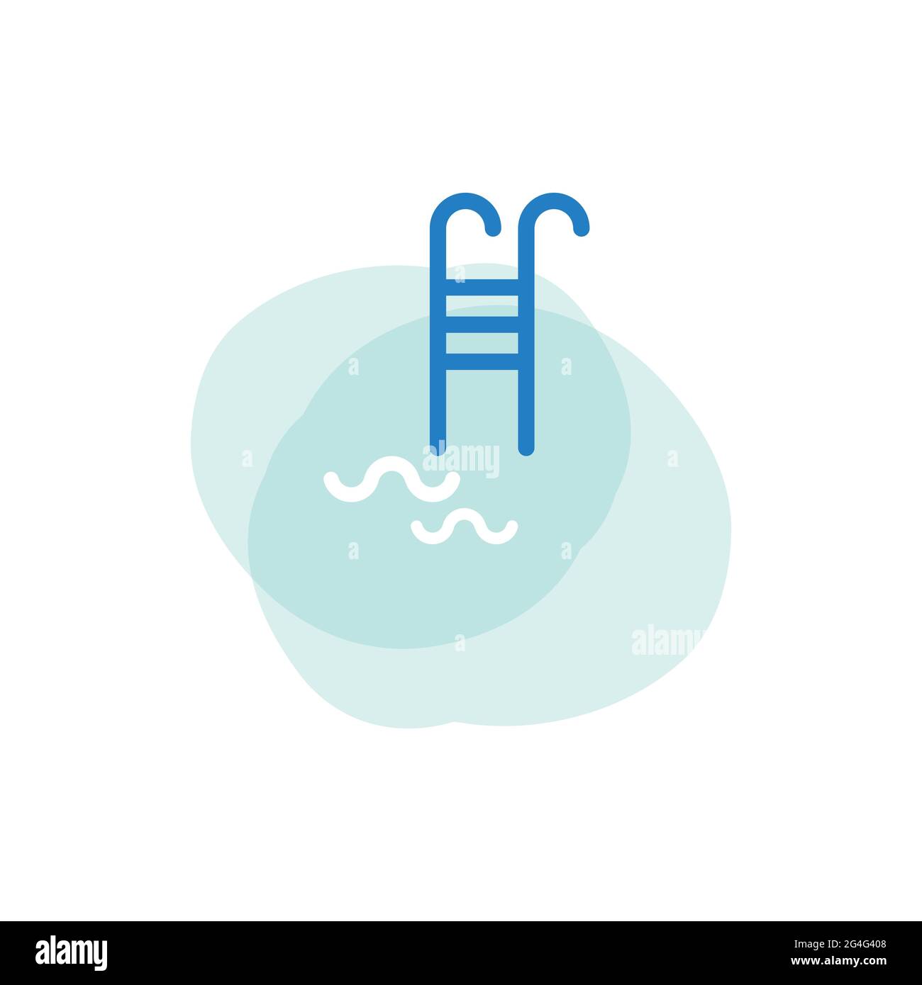 Swimming pool ladder. Abstract background. Vector illustration, flat design Stock Vector