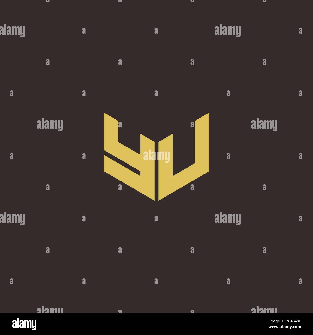 Logo Letter Initial Logo Designs Template with Gold and Black Background, Vector icon modern Stock Vector