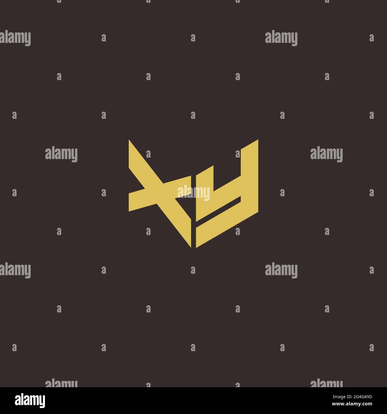 Logo Letter Initial Logo Designs Template with Gold and Black Background, Vector icon modern Stock Vector