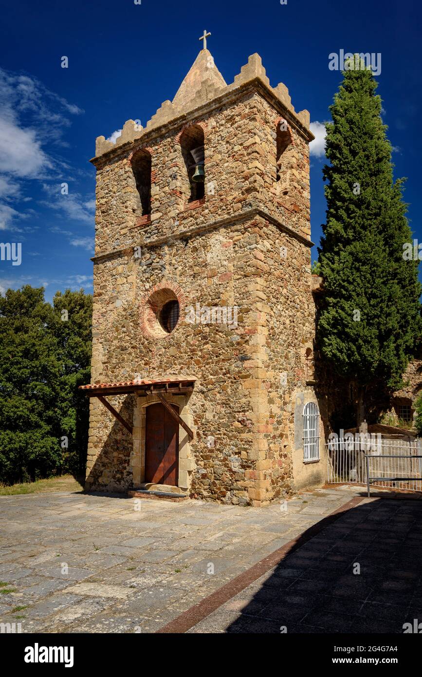 Church of Sant Martí de Montnegre (Vallès Oriental, Barcelona, Catalonia, Spain) ESP: Iglesia de Sant Martí de Montnegre (Vallès Oriental, Barcelona) Stock Photo