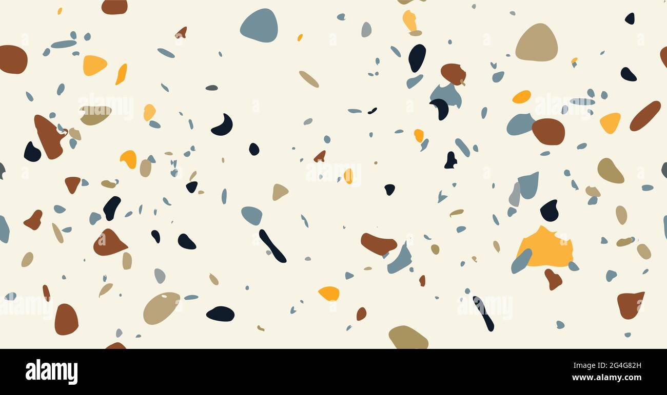 Terrazzo vector seamless pattern. Modern background design in natural ...