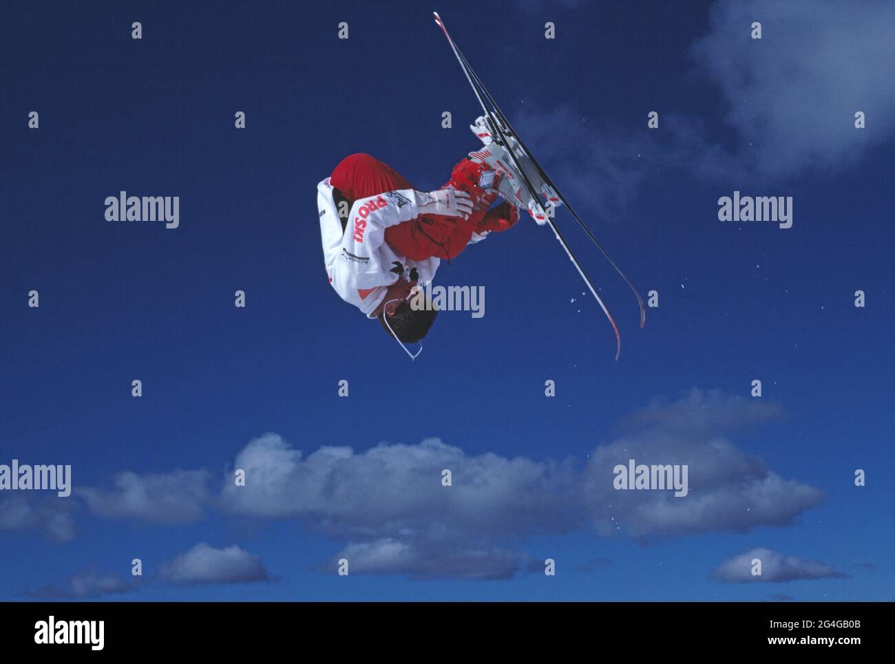 Australia. Snow skiing. Ski somersault. Stock Photo