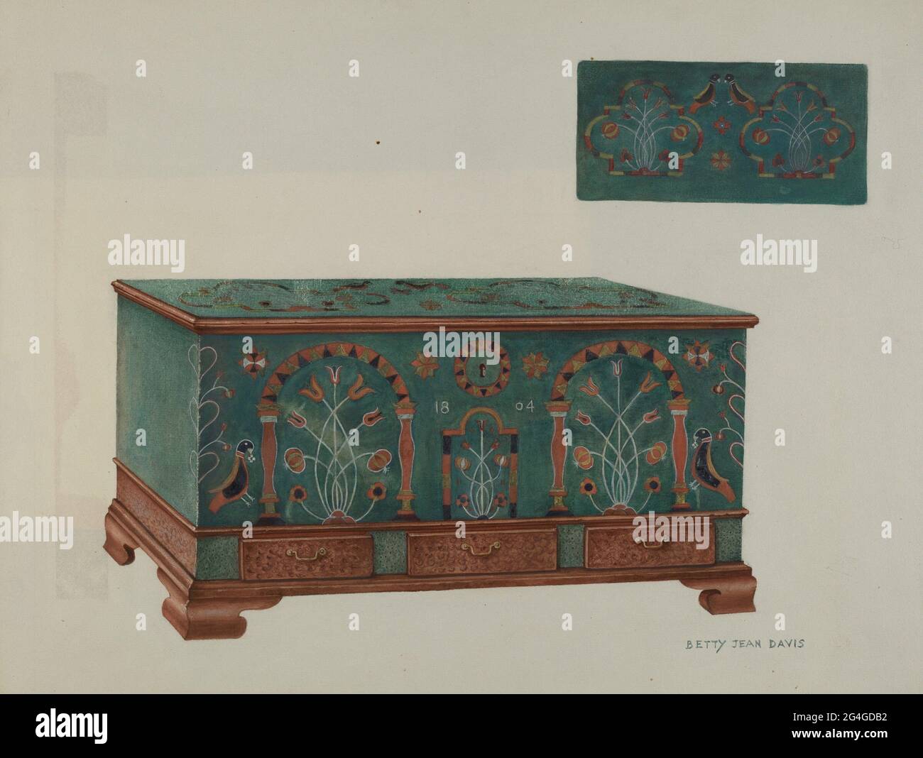 Pa. German Chest, c. 1939 Stock Photo Alamy