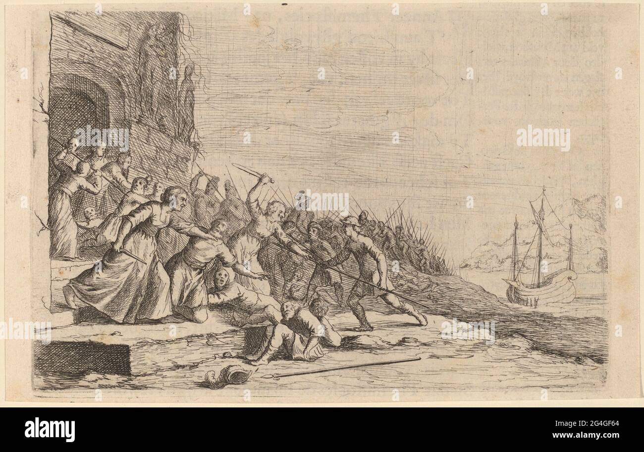 The Followers of Solon Defending the Temple of Venus, 1634. Stock Photo