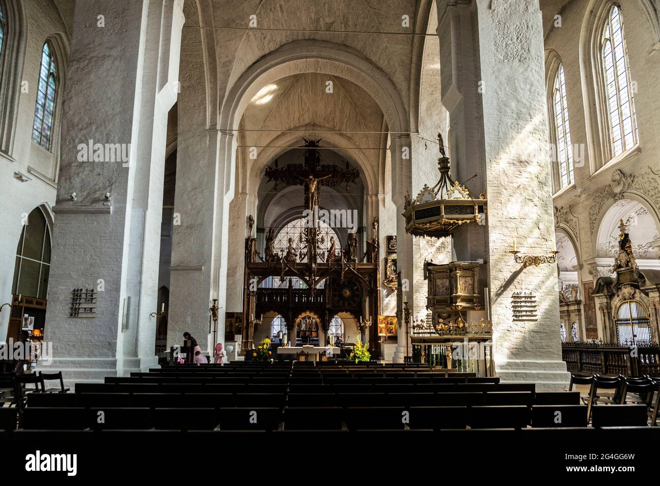 Interior of the Lübeck Cathedral in the center of Lübeck, Germany Stock ...