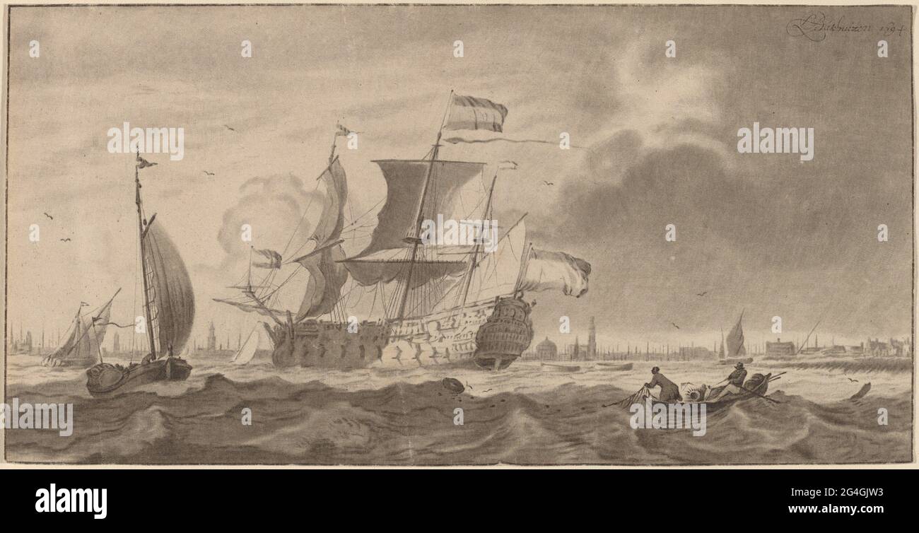 War Vessel in the Y, 1768 Stock Photo Alamy