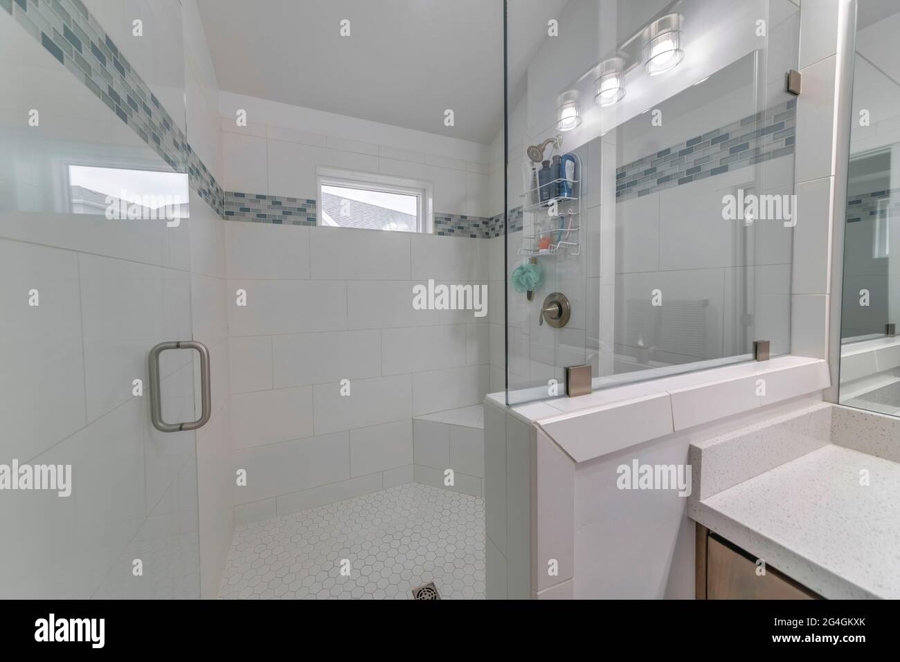 Shower cubicle in a bathroom Stock Photo Alamy