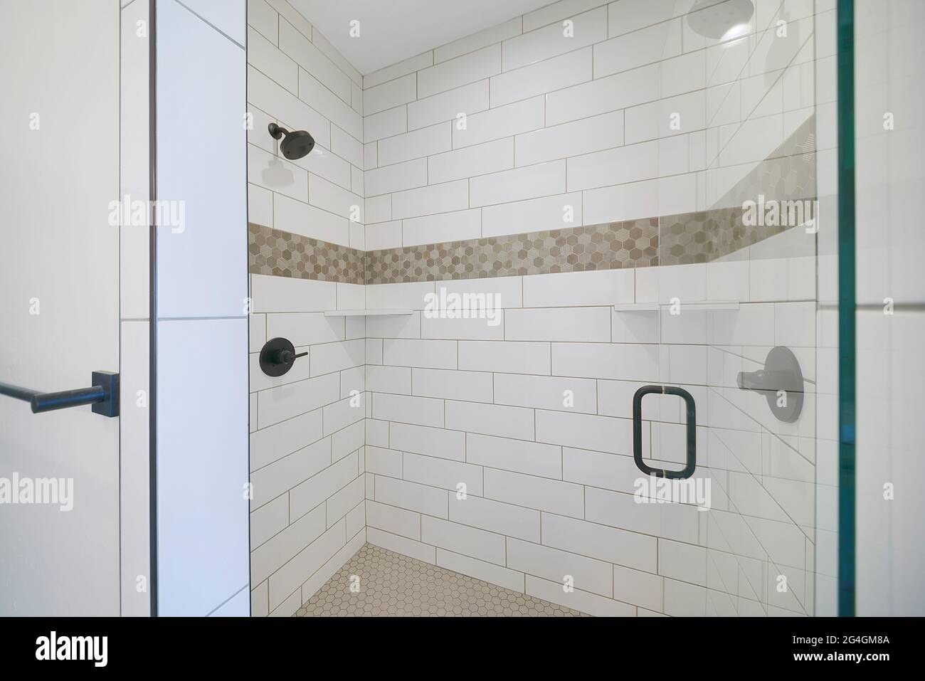 Shower cubicle in a bathroom Stock Photo Alamy