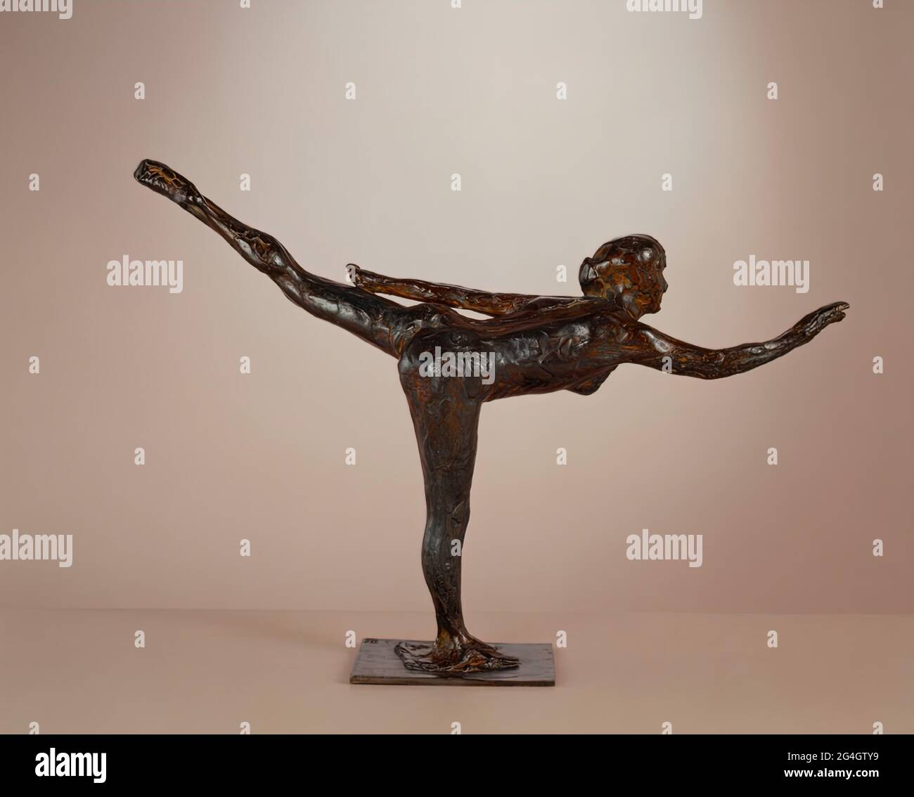 Dancer: Arabesque on Right Leg, Left Arm in Line, c. 1877-1885/cast c. 1919-1931. Stock Photo
