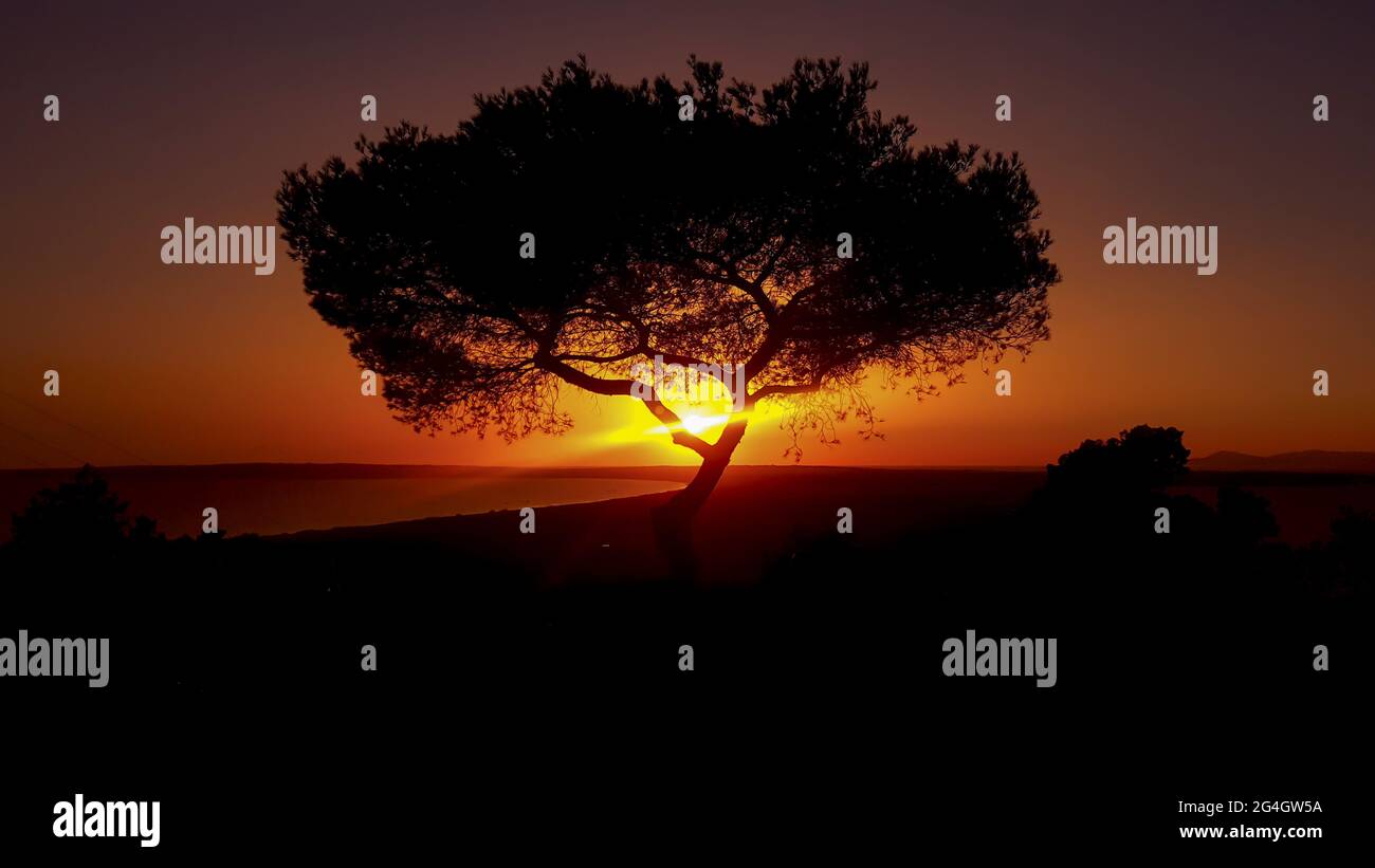 Scenic sunset from a coastal area Stock Photo - Alamy