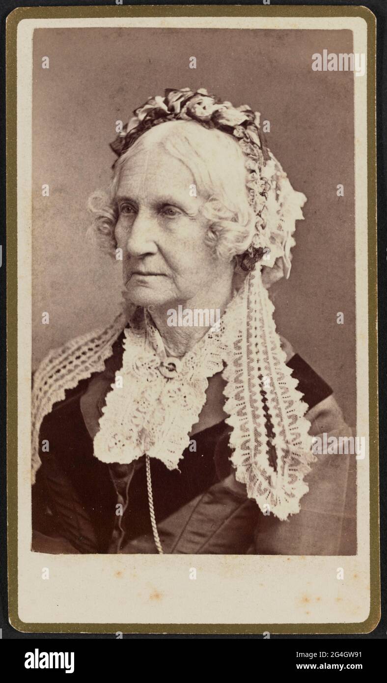 Carte de visite of American inventor Nancy Maria Donaldson Johnson
