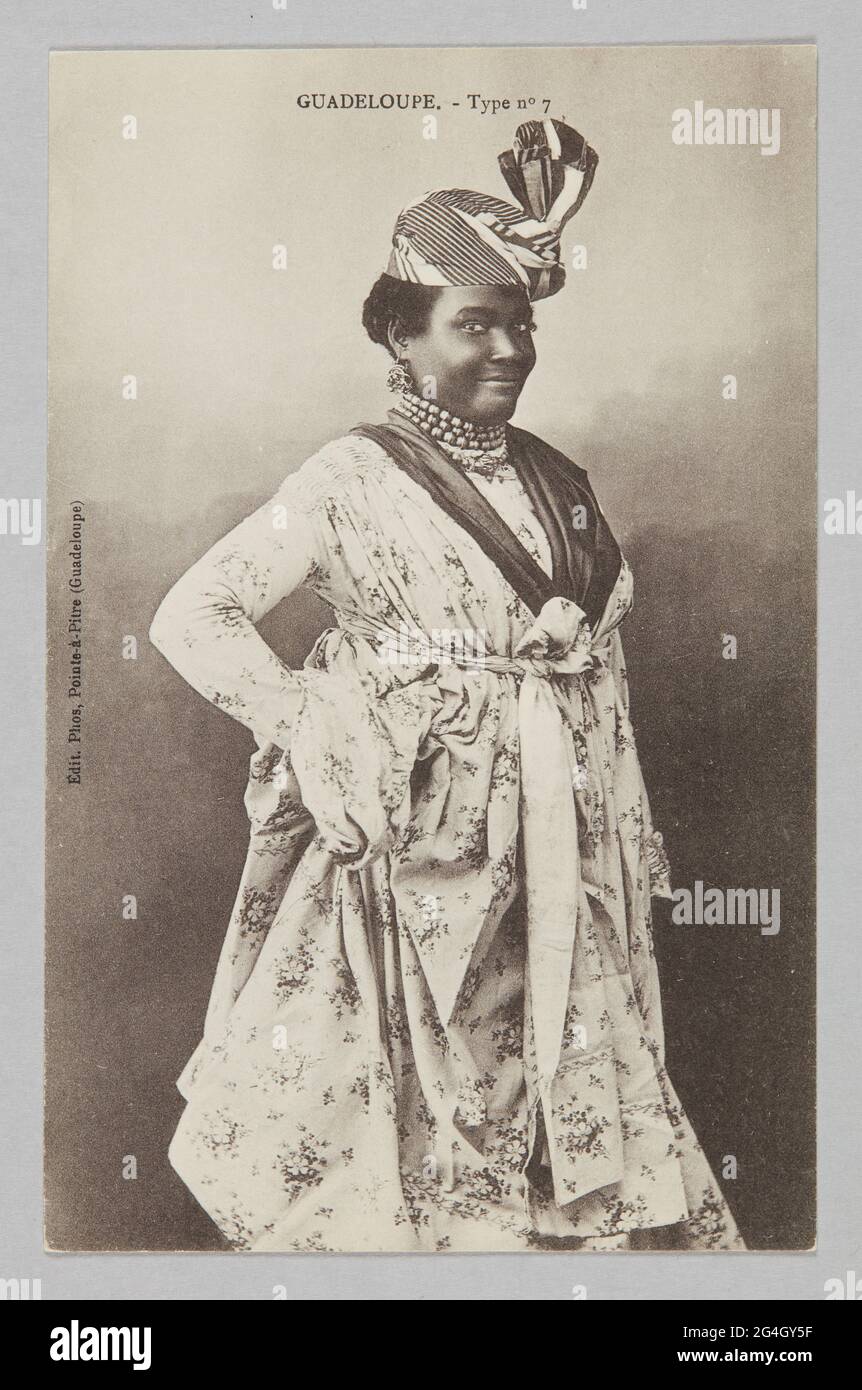 The title of this French colonial postcard (GUADELOUPE. - Type n&#xb0; 7)  exemplifies the standard naming structure that categorized  &#x201c;exotic&#x201d; native subjects in the form of ethnic and  occupational &#x201c;types.&#x201d; Presenting the