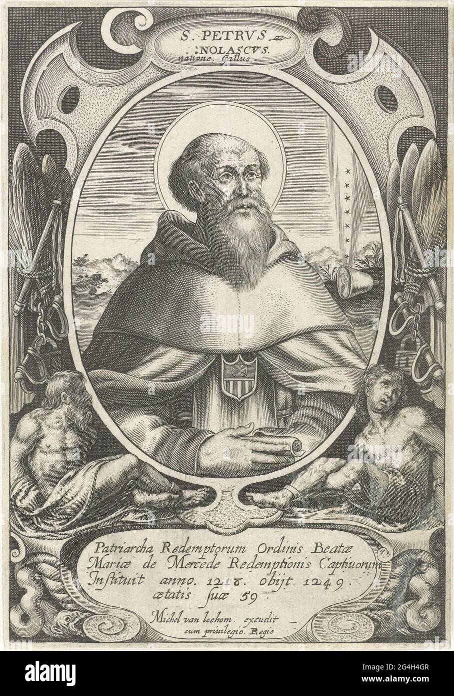 . Portrait of the holy Petrus Nolasco, founder of the Mercedarians ...