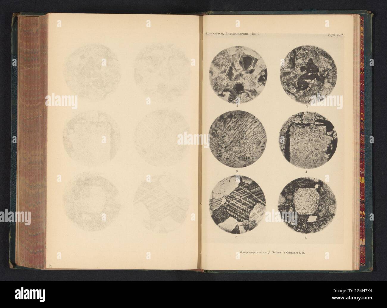 Six microscopic magnifications of minerals. Figure 1 is titanite, 2 is ...