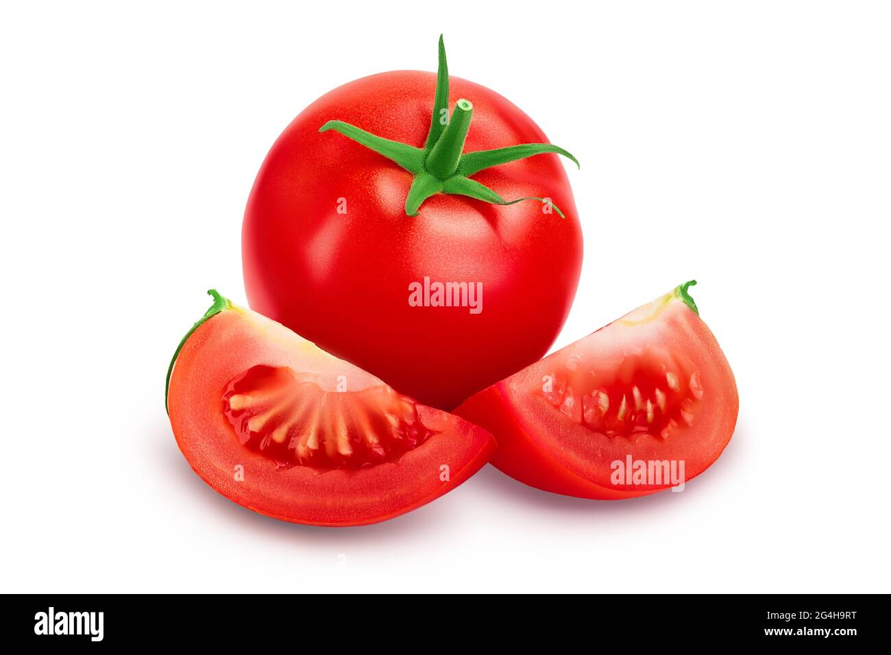 Tomato with slices isolated on white background with clipping path and ...