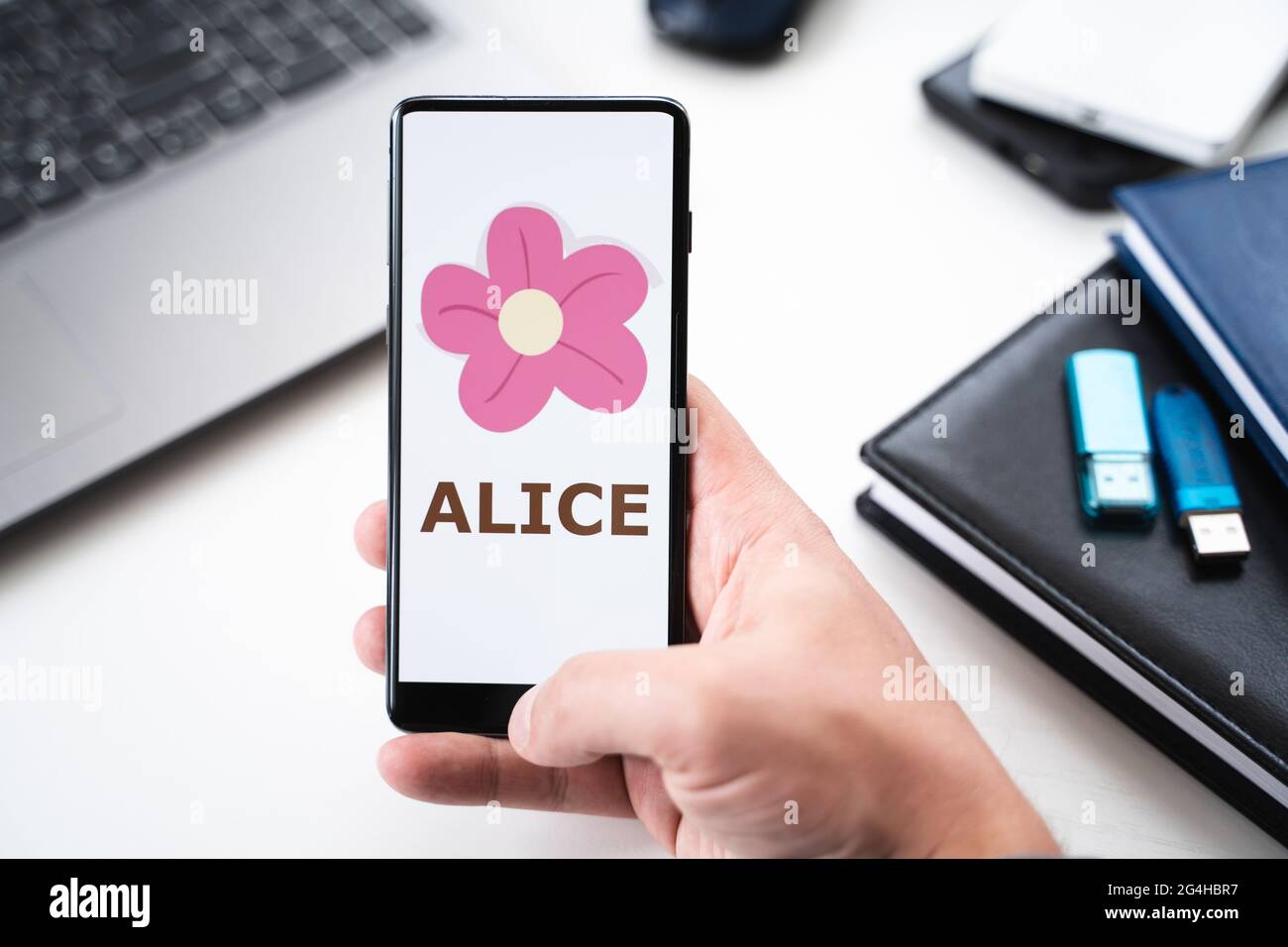 Russia Moscow 28.05.2021. Mobile phone with logo of blockchain gaming  platform My Neighbor Alice. Binance Launchpool. Crypto coins,tokens mining  onlin Stock Photo - Alamy