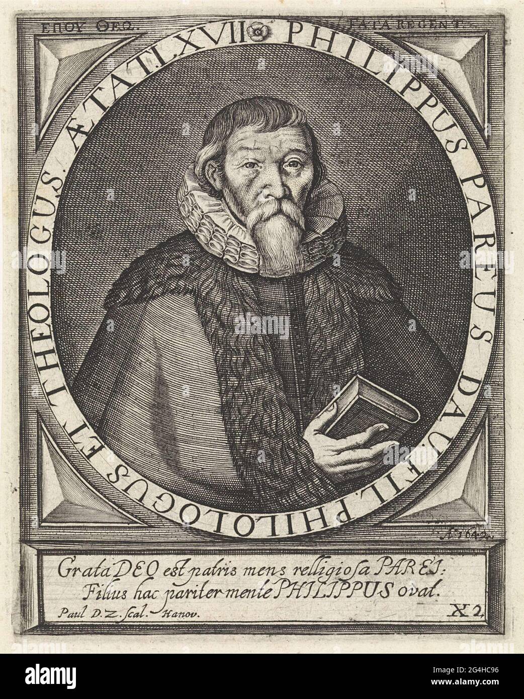 . Portrait of Johannes Philippus pareus, theologian and philosopher ...