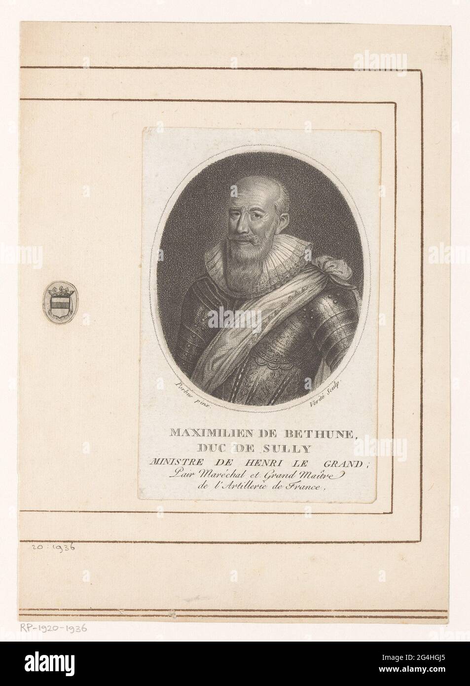Portrait or Maximilien The Bethune, Duke Of Sully. Portrait or