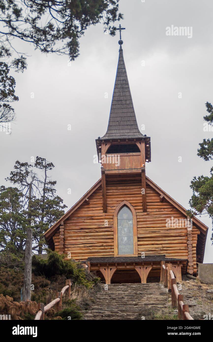 Capilla San Eduardo chapel in Llao Llao village, Argentina Stock Photo