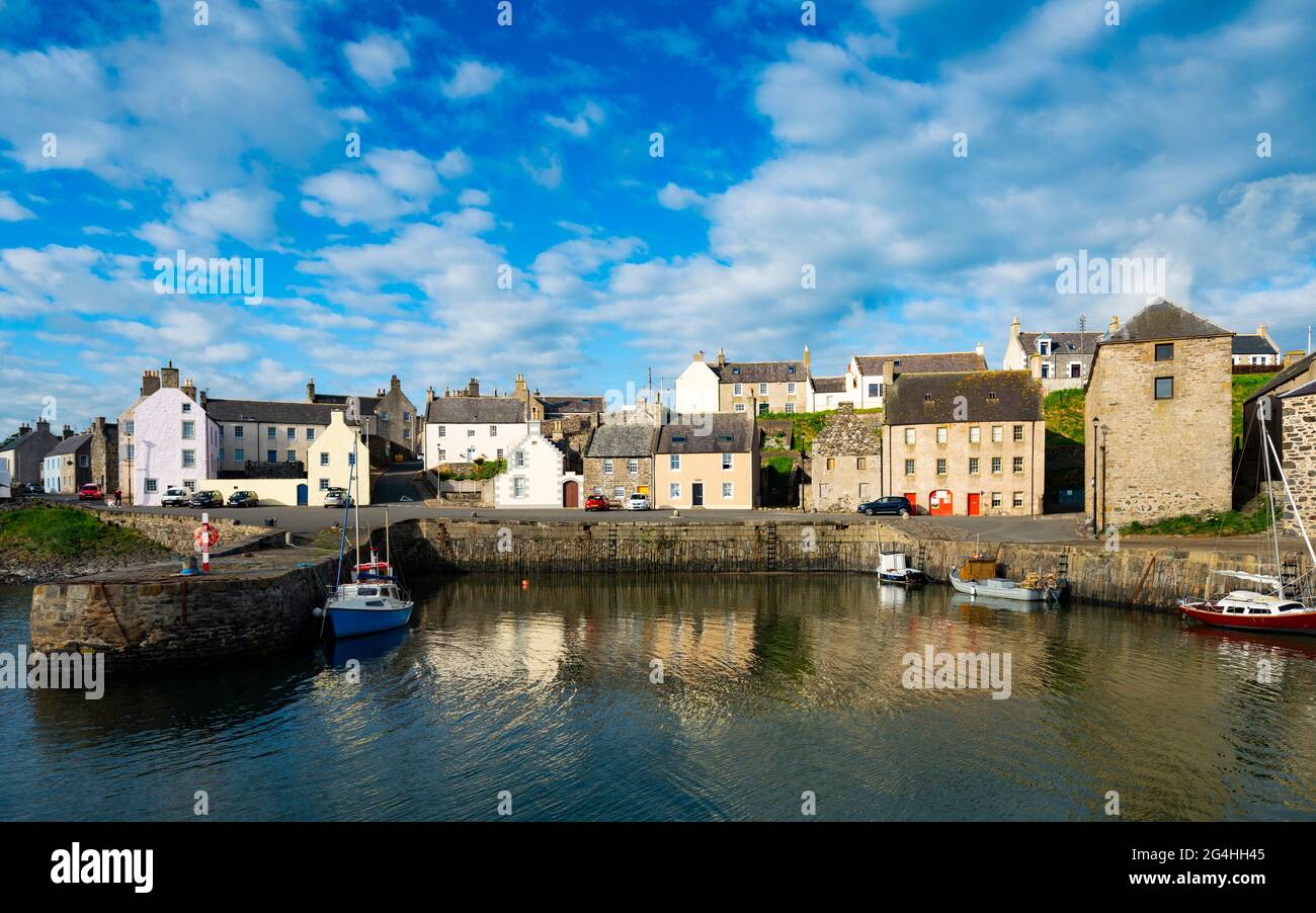 View of historic harbour at Portsoy in Aberdeenshire on the moray firth, Scotland, UK Stock Photo