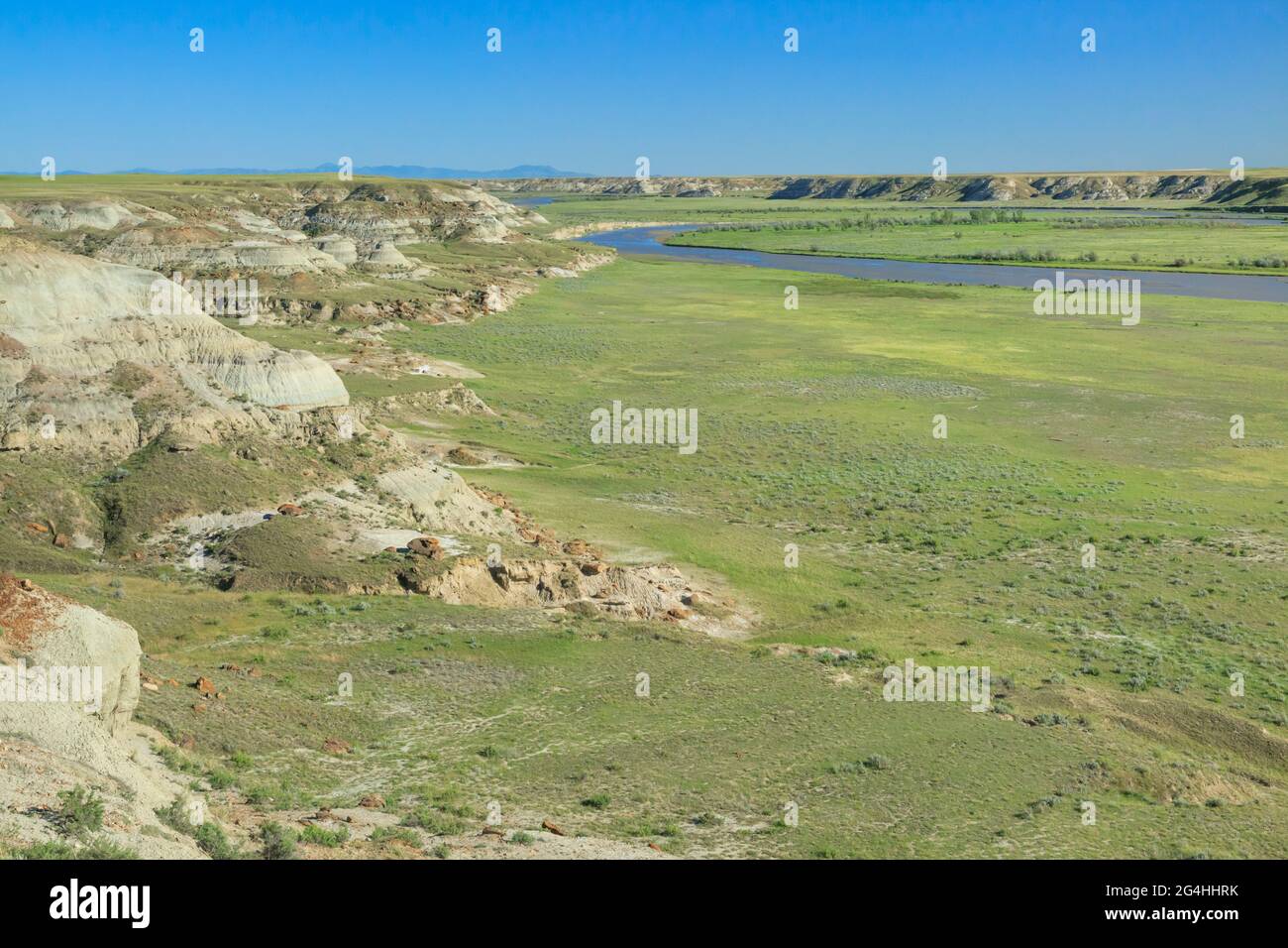 badlands along the milk river valley near havre, montana Stock Photo