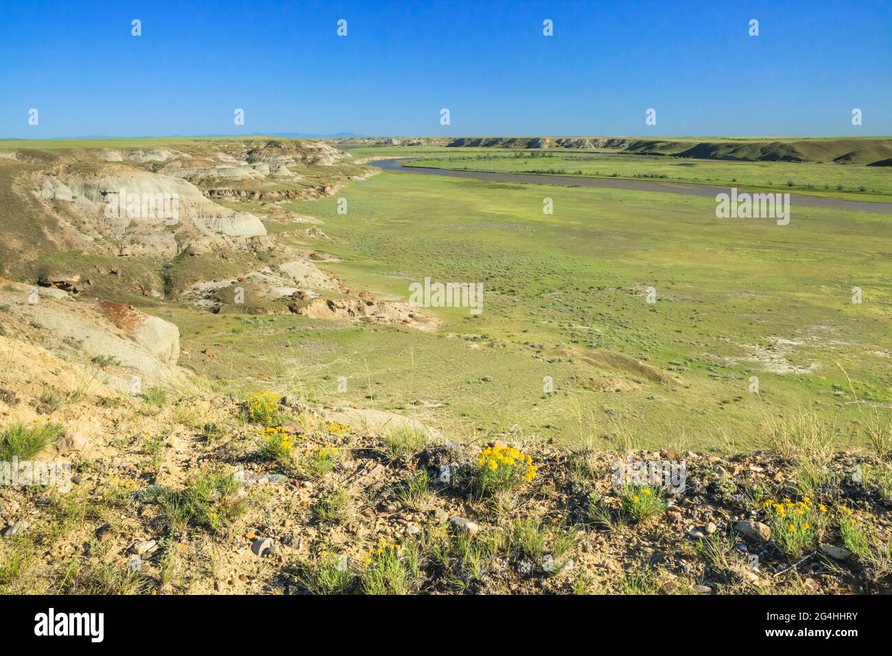 badlands along the milk river valley near havre, montana Stock Photo