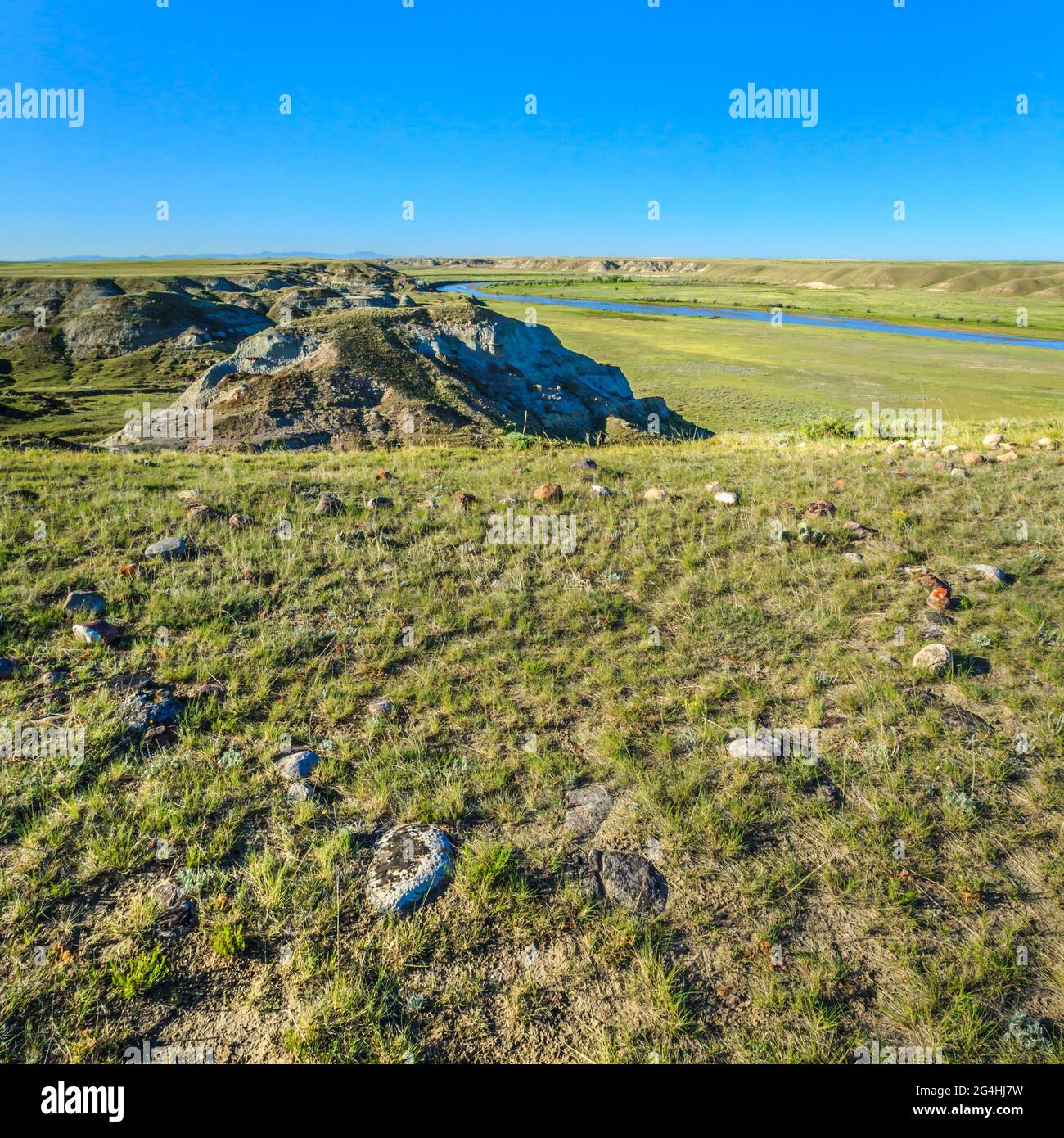 Tipi Rings tipi ring above the milk river valley near havre, montana Stock Photo ...