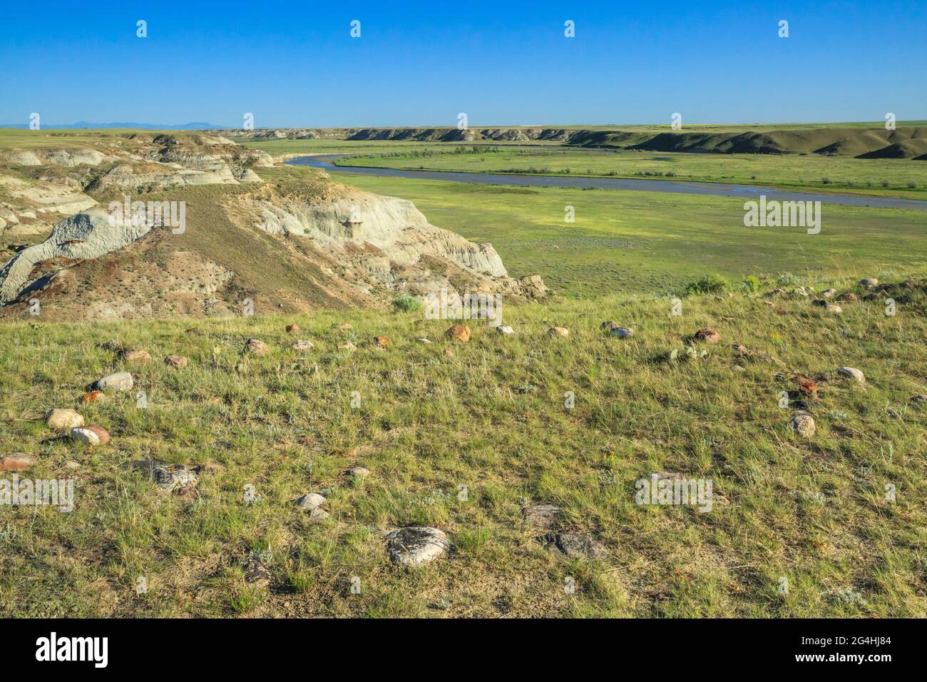 Tipi Rings tipi ring above the milk river valley near havre, montana Stock Photo ...