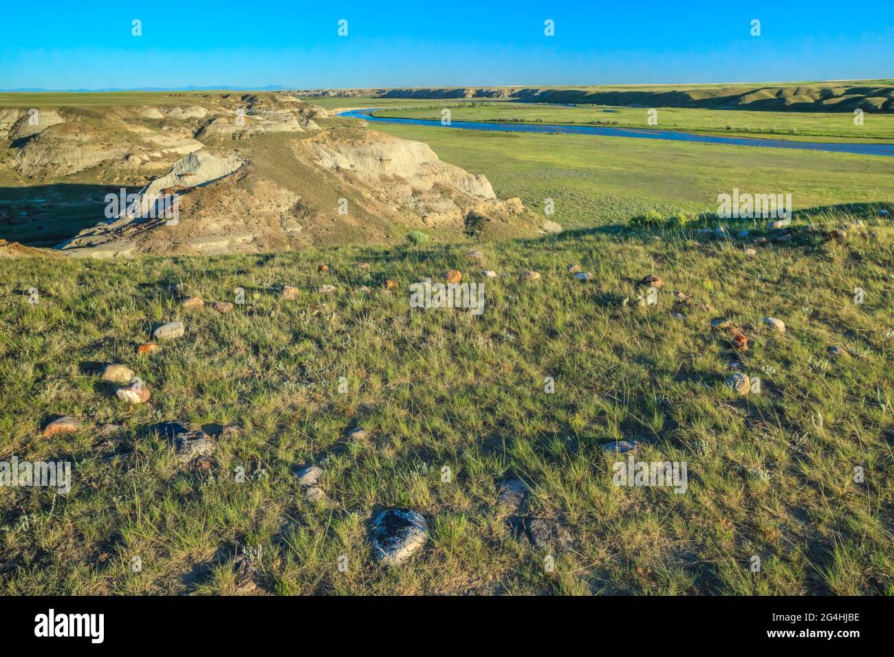 Tipi Rings tipi ring above the milk river valley near havre, montana Stock Photo ...