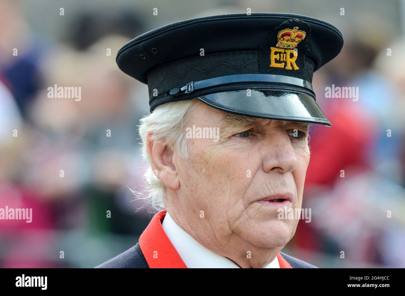 A senior warden of Windsor Castle during ceremony celebrating Queen