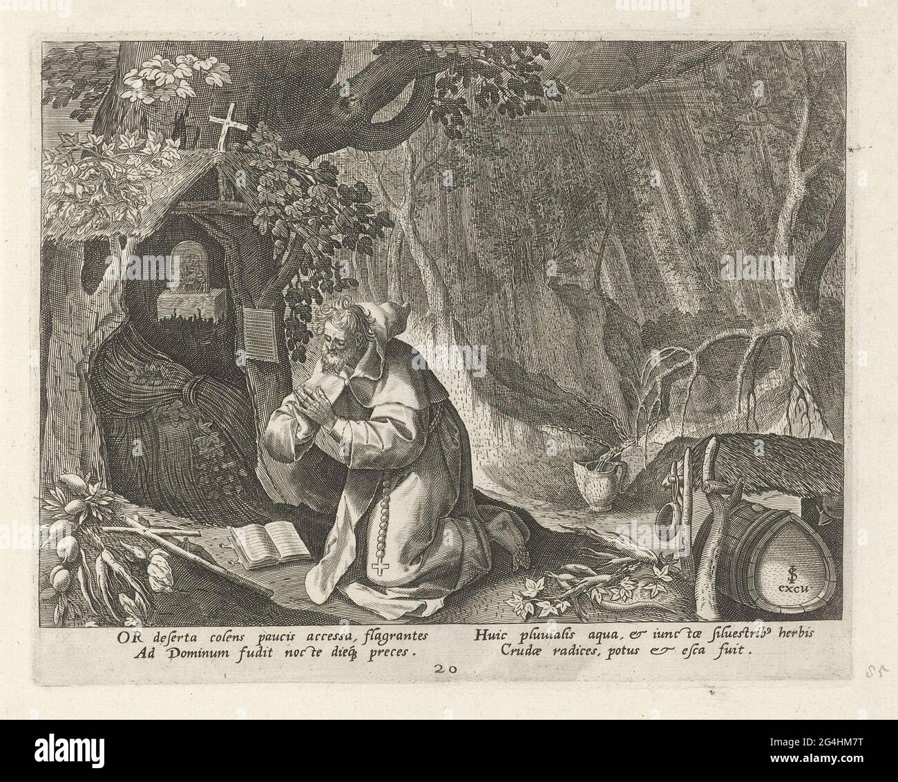 . Or the hermit in the wilderness. It rains. Or is kneeling for a Bible ...