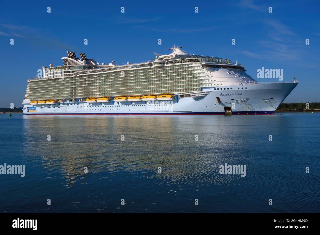 The Royal Caribbean International Cruise Ship Allure Of The Seas One Of The Largest Cruise Ships In The World Arrives At The Port Of Southampton For Stock Photo Alamy