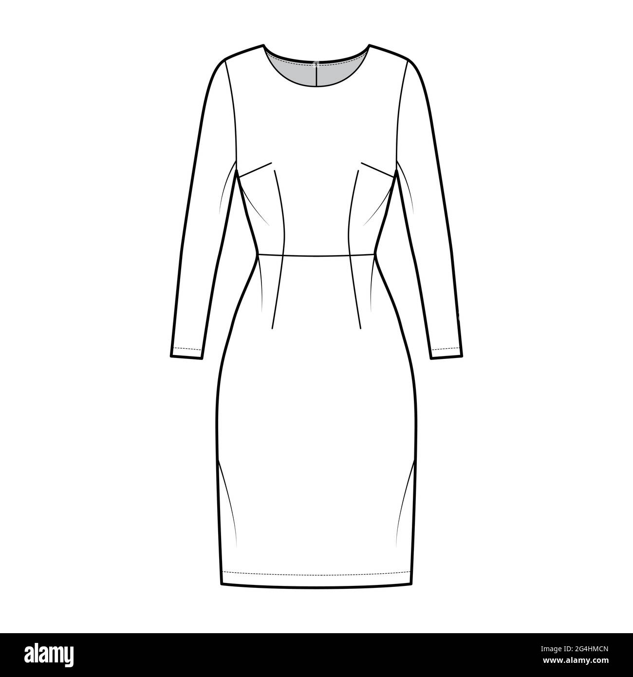 Pencil skirt technical drawing hi-res stock photography and images - Alamy