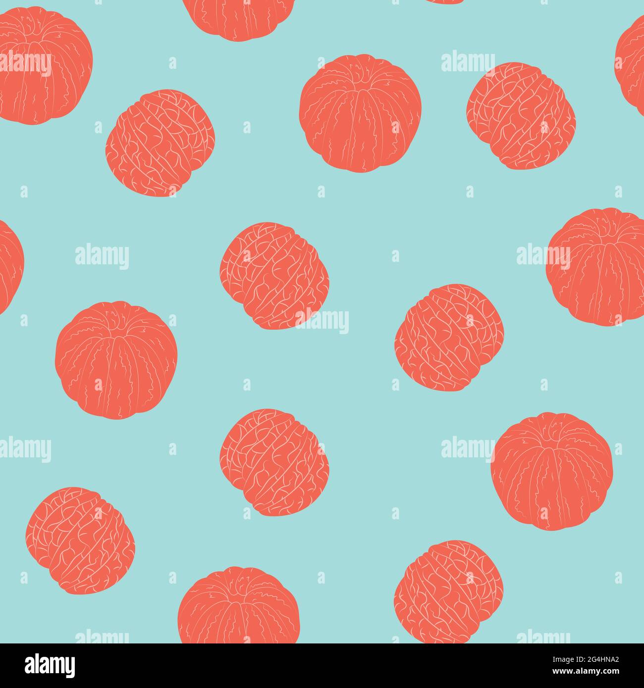 Ripe peeled tangerines on light blue background Stock Vector