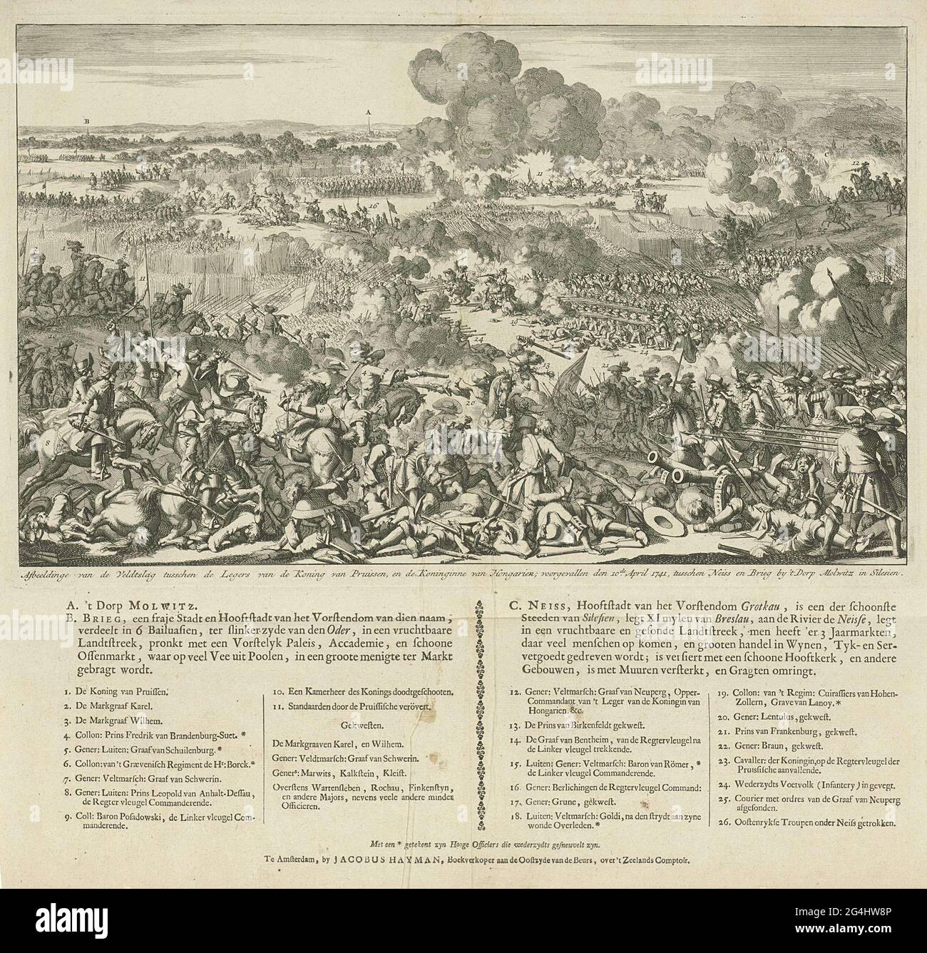 . Battle at Mollwitz in Silesia where the Prussian army beats the large